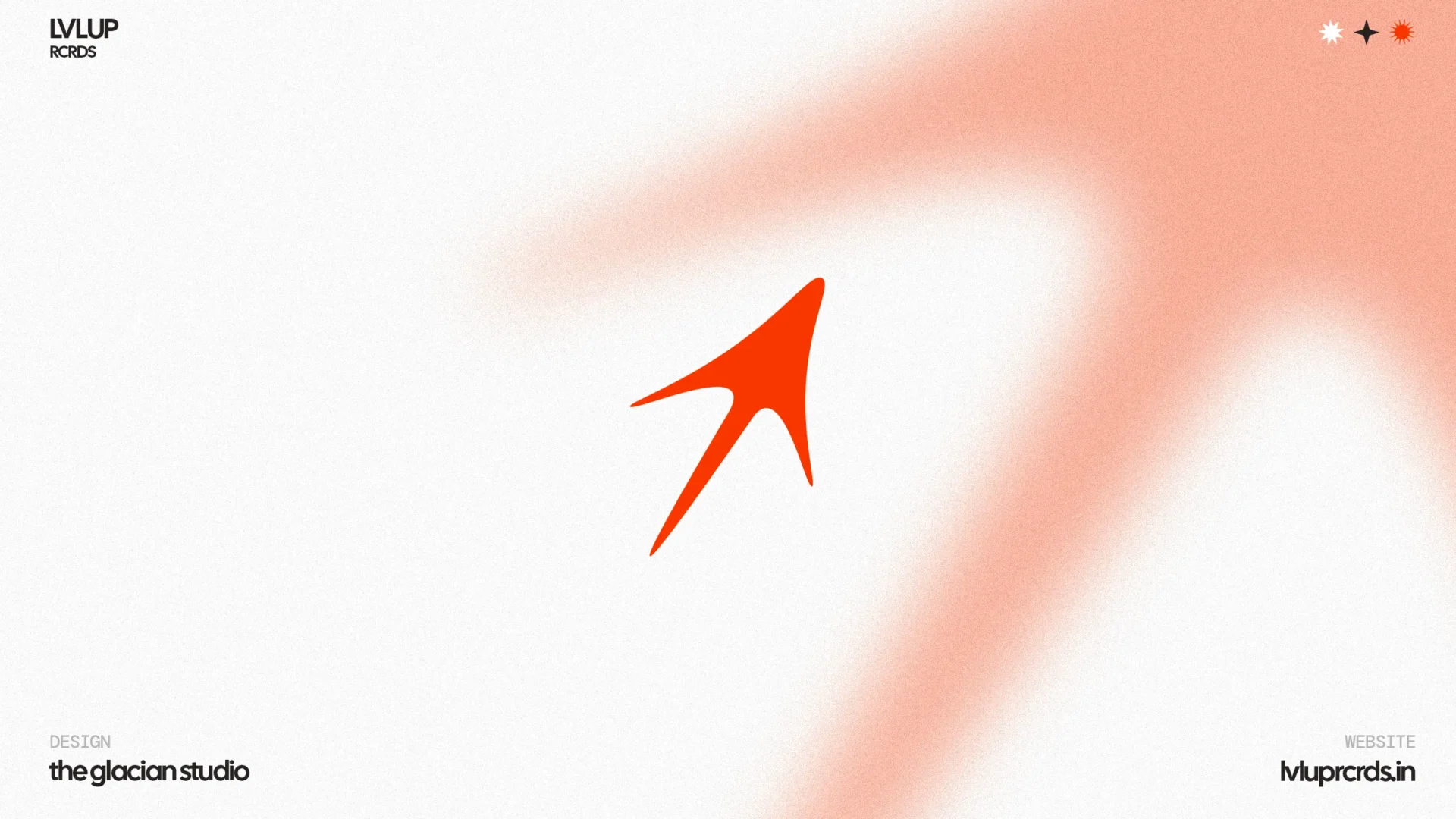 LVL UP RCRDS brand identity cover featuring the record label logo on an orange and dark gradient background.